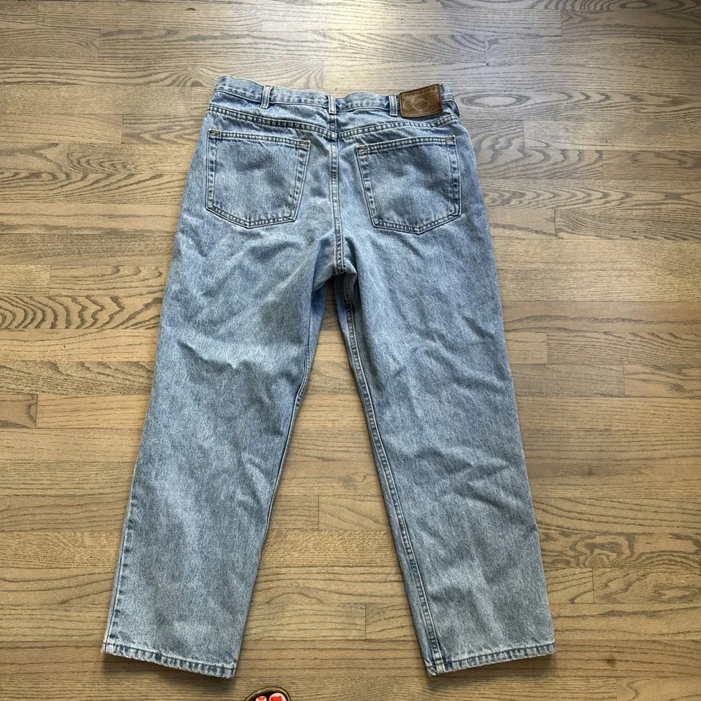 Vintage Eddie Bauer Jeans Mens 38x30 Blue Medium Wash Loose Denim Outdoor 90s